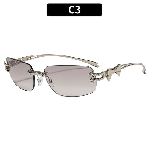 Modische Shield Sonnenbrille mit dekorativen Sternakzenten