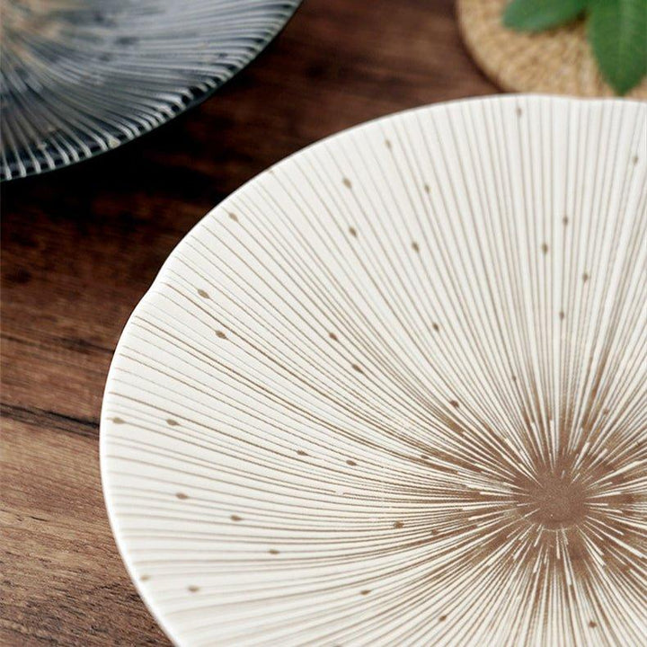 Handgefertigte japanische Mino Ware Keramische zerknitterte Teller | Karnz