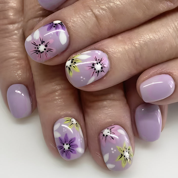 Künstlerisches Floral Design Press-On Nägel Karnz 1787542773