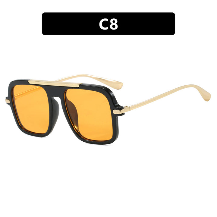 Damen quadratische Designer-Sonnenbrille mit goldenen Akzenten und schützendem UV-Filter Karnz