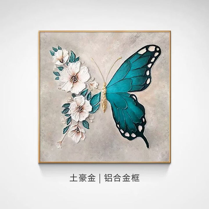 3D Schmetterling Blumen Wandkunst