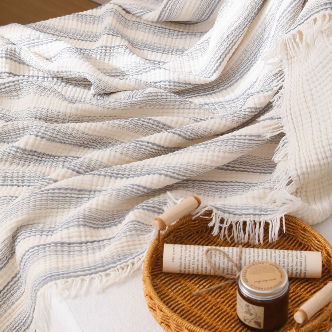 Damen moderne und stilvolle Waffelstruktur Plaid Decke Karnz