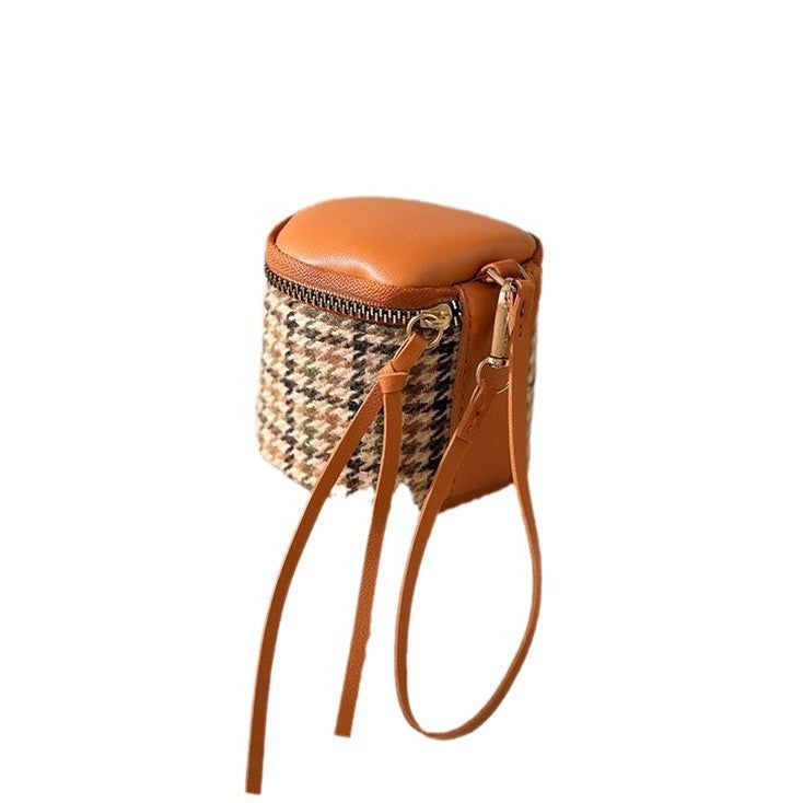 Strukturierte Leder Mini Kosmetiktasche Karnz