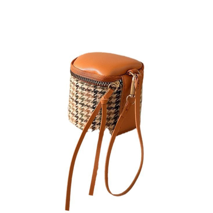 Strukturierte Leder Mini Kosmetiktasche Karnz