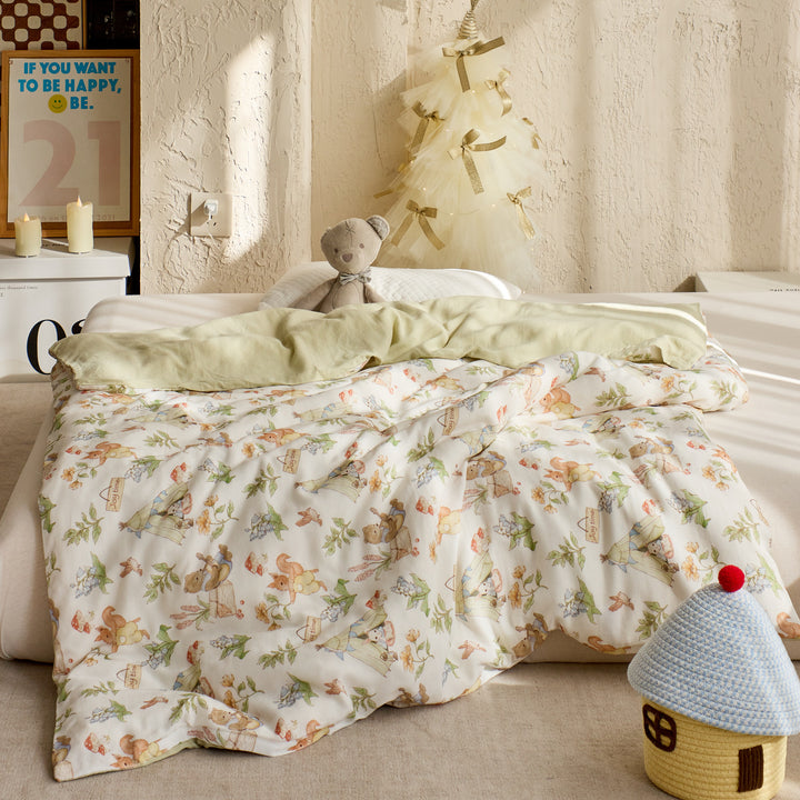 Kinderbettwäsche-Set mit niedlichen Löwenmotiven aus weichem Baumwoll-Musselin
