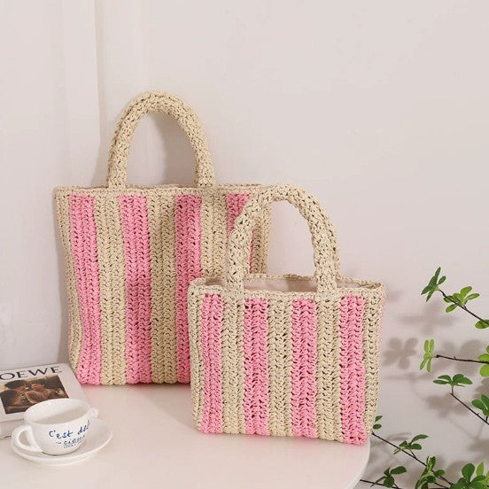 Damen Handgefertigte Strandtasche mit gestreiftem Design Karnz