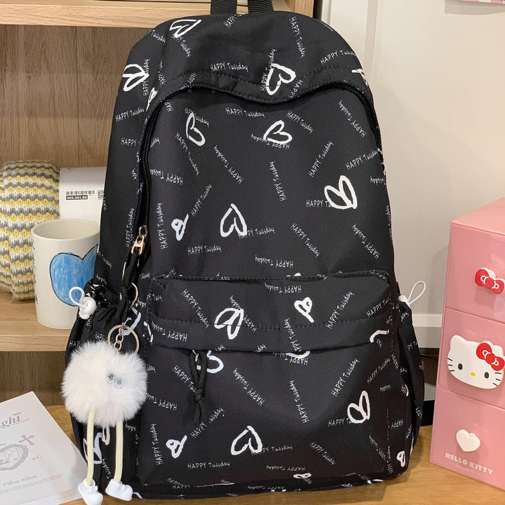 Verspielter Herz-Muster Rucksack Karnz