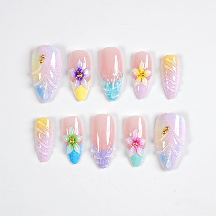 Premium Floral Press-On Nail Art Kit