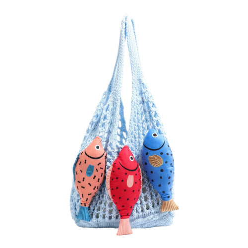 Verspielte fischthemen Häkel-Tote-Bag