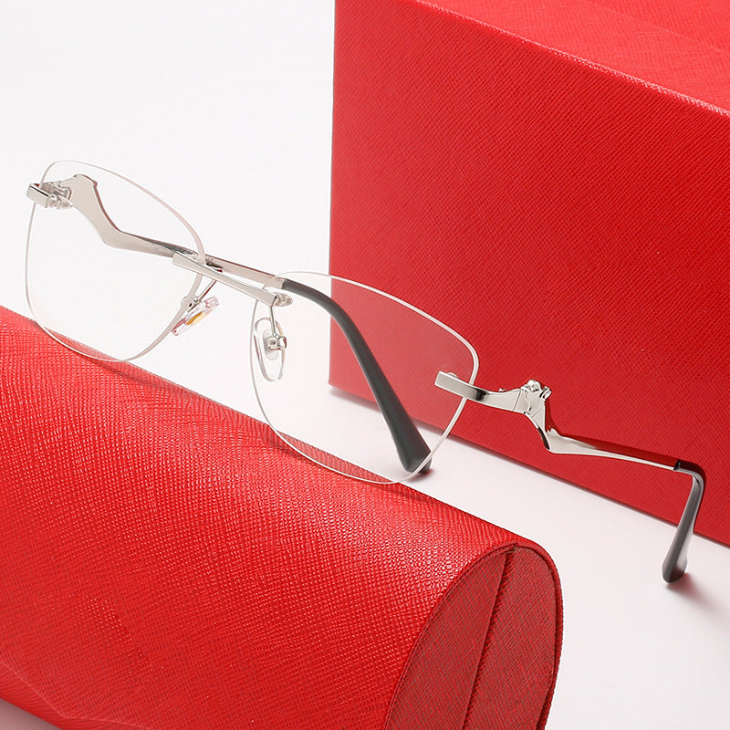 Damen modische Sonnenbrille mit asymmetrischem Rahmen und komfortablen Nasenpads Karnz