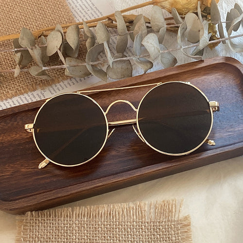 Modische Runde Sonnenbrille mit Feinem Metallrahmen Karnz