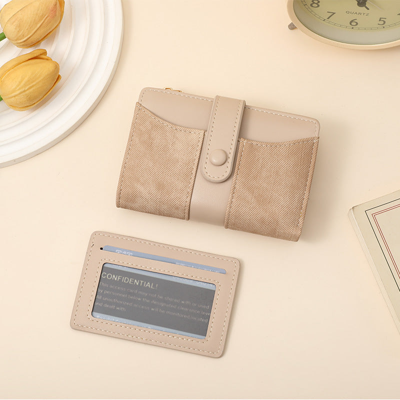 Texturiertes Multi-Topf-Snap-Verschluss-Wallet Karnz