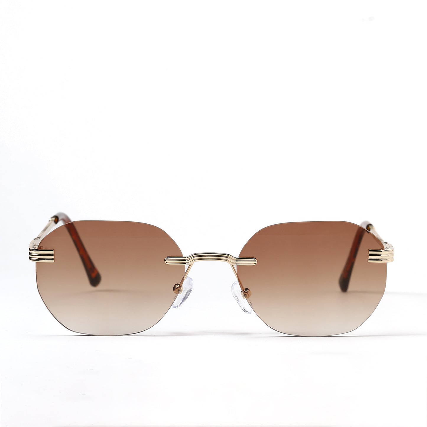 Damen geometrische Sonnenbrille mit elegantem Metallrahmen Karnz