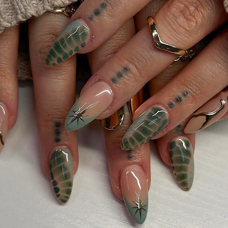 Künstlerische Lange Stiletto Nagelkunst