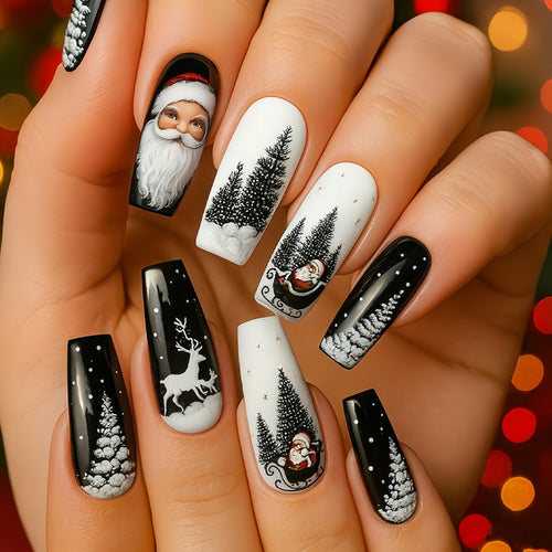 Saisonale Themen Lange Press-On Nageldesign Karnz