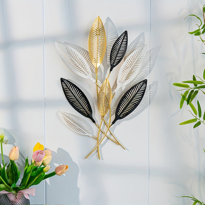Moderne Blatt Metall Wandkunst Karnz