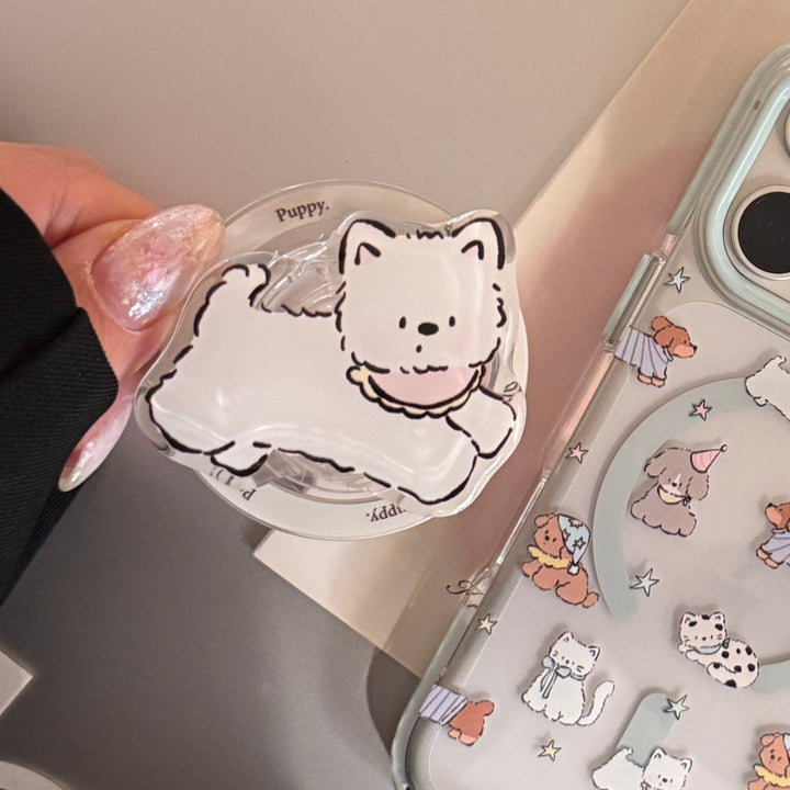 Verspielter Smartphone Fingerhalter im Hundedesign Karnz
