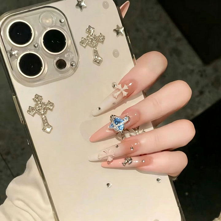Premium ozean-inspirierte Press-On Nagelerweiterungen Karnz