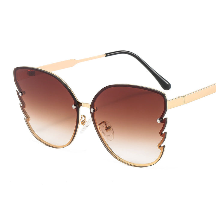 Damen statement Sonnenbrille mit einzigartigem Design und farbverlaufenden Gläsern Karnz