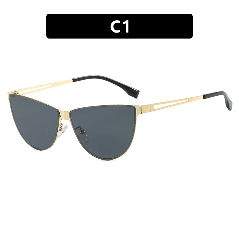 Damen Cat-Eye Sonnenbrille mit stilvollem Metallrahmen und schützendem UV-Filter Karnz