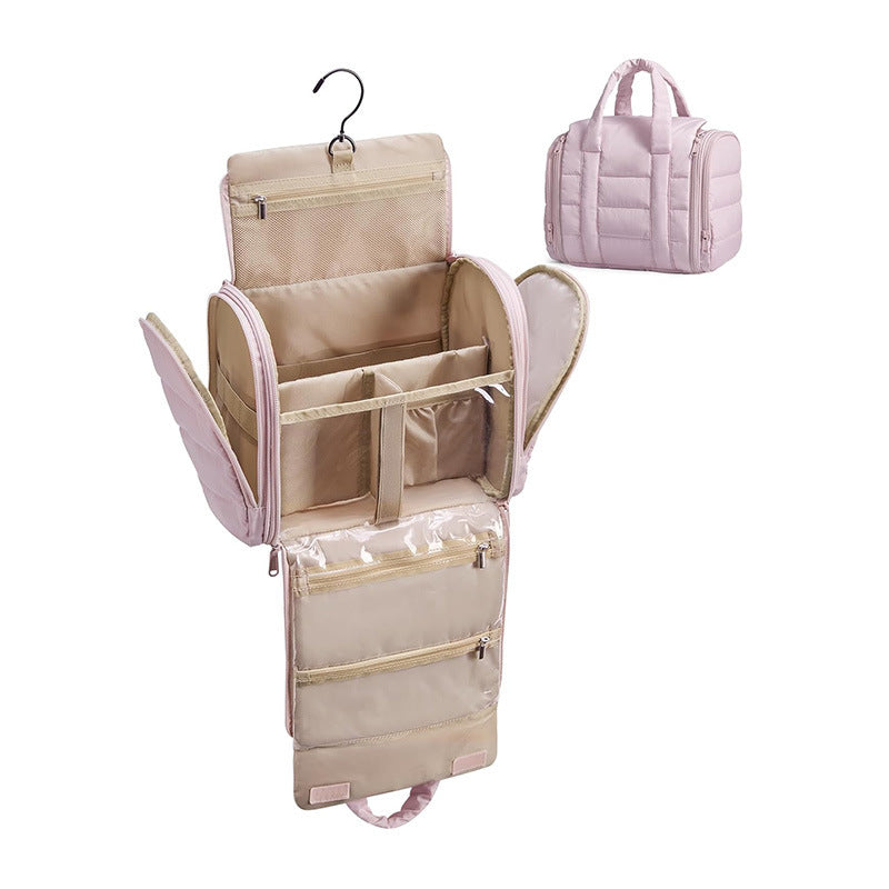 Kosmetik-Organizer Tasche mit Abnehmbarem Haken und Transparenten Fächern Karnz