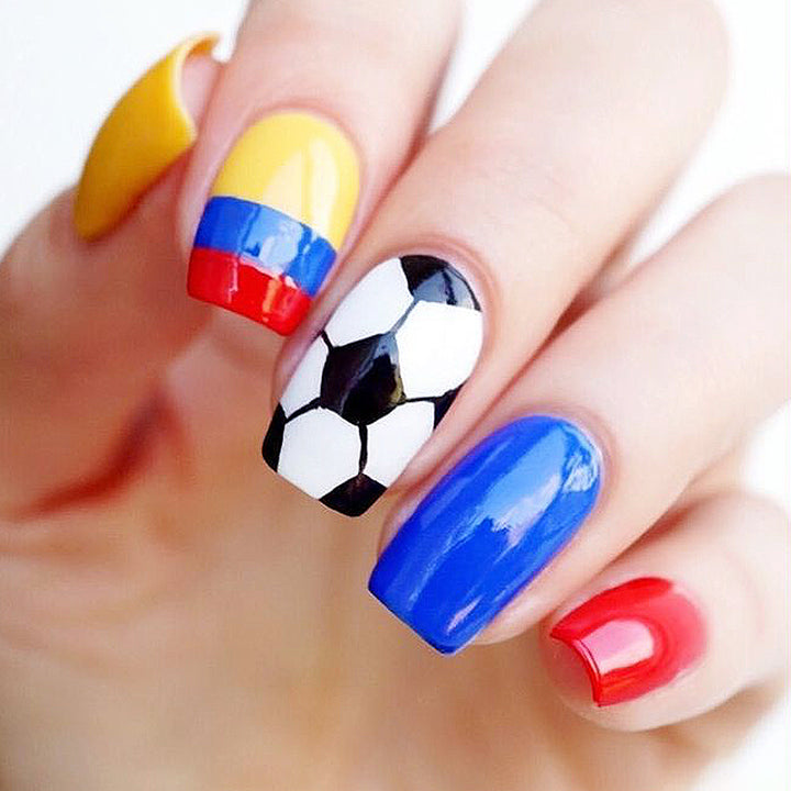 Fußball-Themen Acryl Nagel Kunst Set Karnz