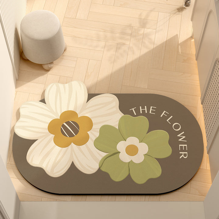 Verspielt Florales Motiv Memory Foam Badematte