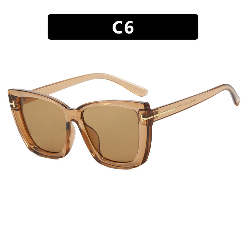 Damen große Sonnenbrille im modernen Design mit angesagtem Schildkrötenmuster Karnz