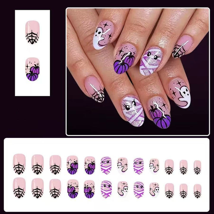 Kunstnagel-Set mit gruseligen Halloween-Motiven Karnz