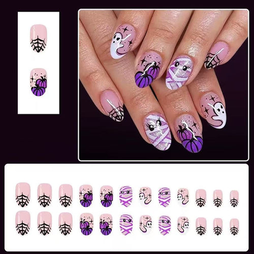 Kunstnagel-Set mit gruseligen Halloween-Motiven Karnz