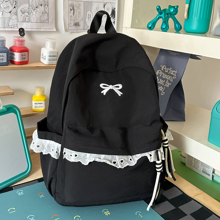 Stilvoller Bestickter Rucksack mit Schleifenakzent Karnz