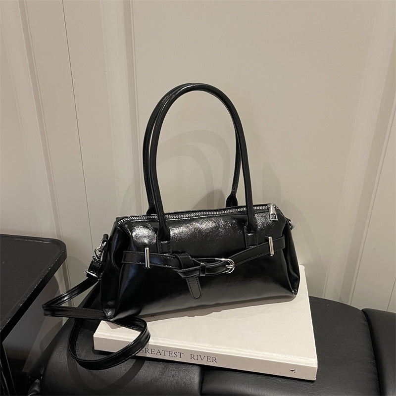 Glänzende Akzent Strukturierte Handtasche