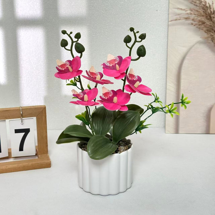 Lebensechte künstliche Orchideenpflanzenanordnung für die Wohnraumpräsentation