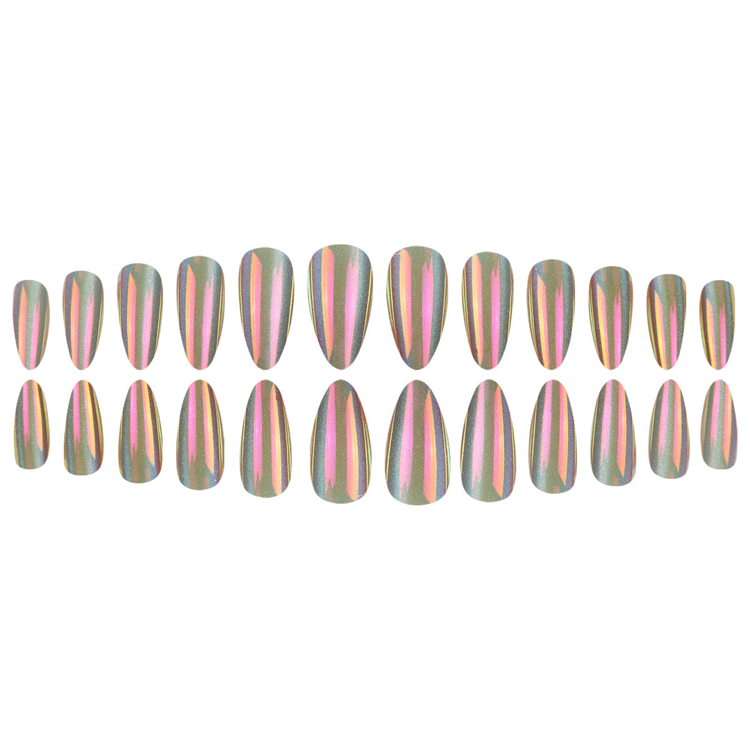 Holographische Stiletto Press-On Nägel Karnz