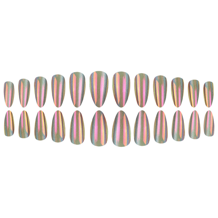 Holographische Stiletto Press-On Nägel Karnz