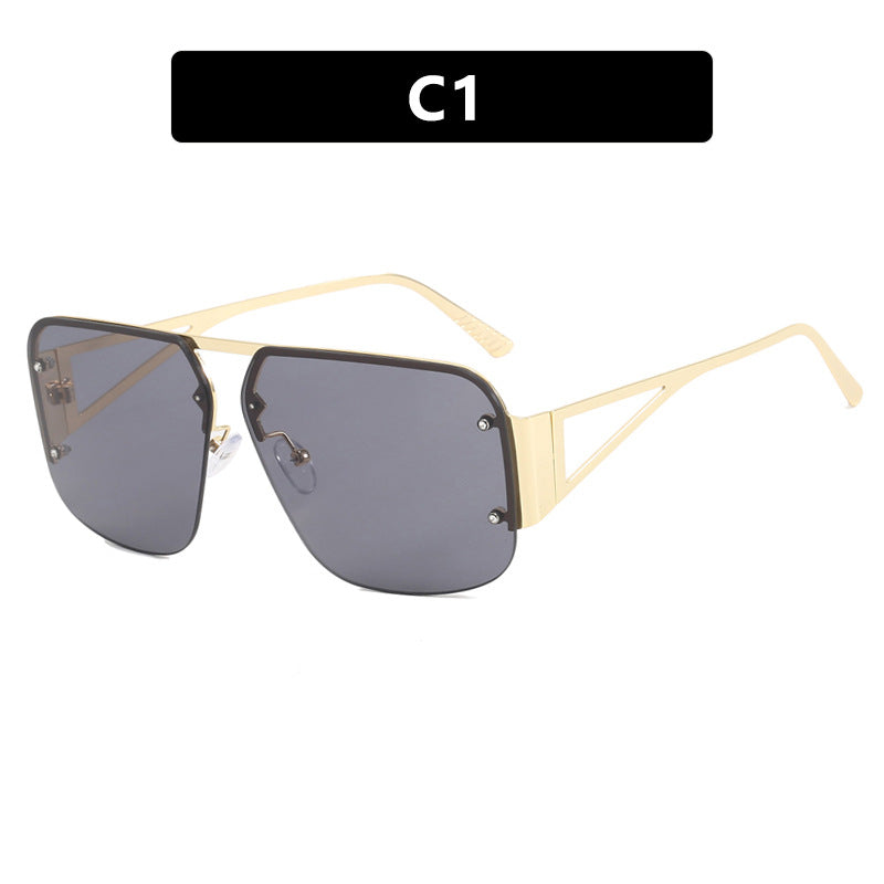 Damen oversized geometrische Sonnenbrille mit glatten Linien und schützendem UV-Filter Karnz