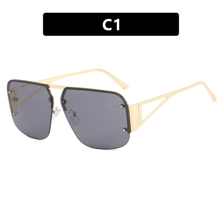 Damen oversized geometrische Sonnenbrille mit glatten Linien und schützendem UV-Filter Karnz