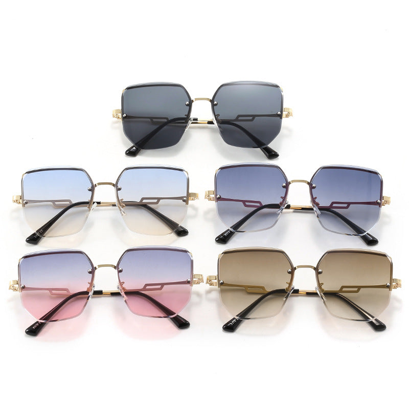 Damen geometrische Designer-Sonnenbrille mit verspiegelten Gläsern Karnz