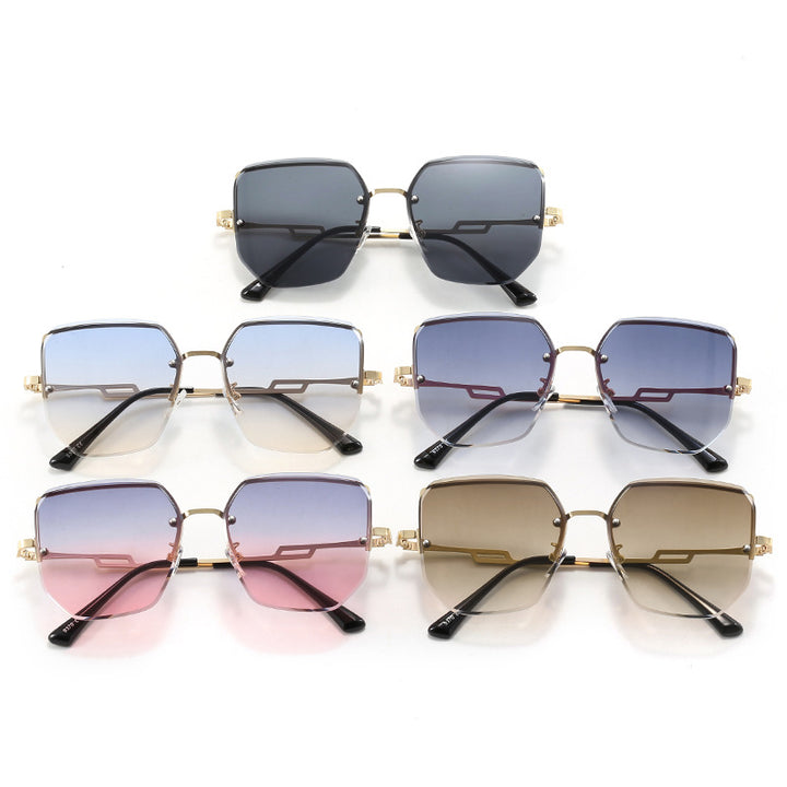 Damen geometrische Designer-Sonnenbrille mit verspiegelten Gläsern Karnz