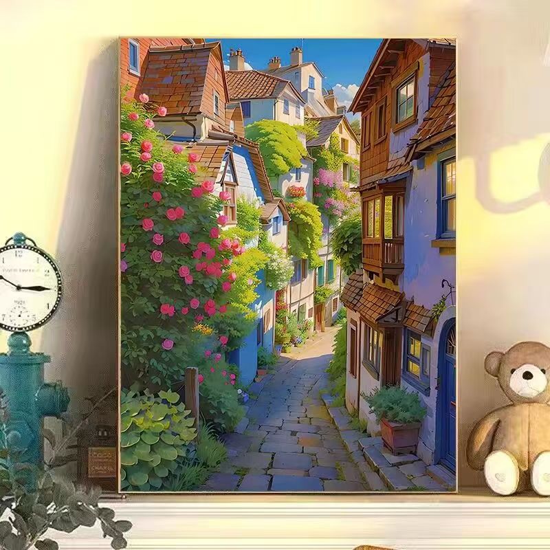 Bunte städtische Landschaft Wandkunst Karnz