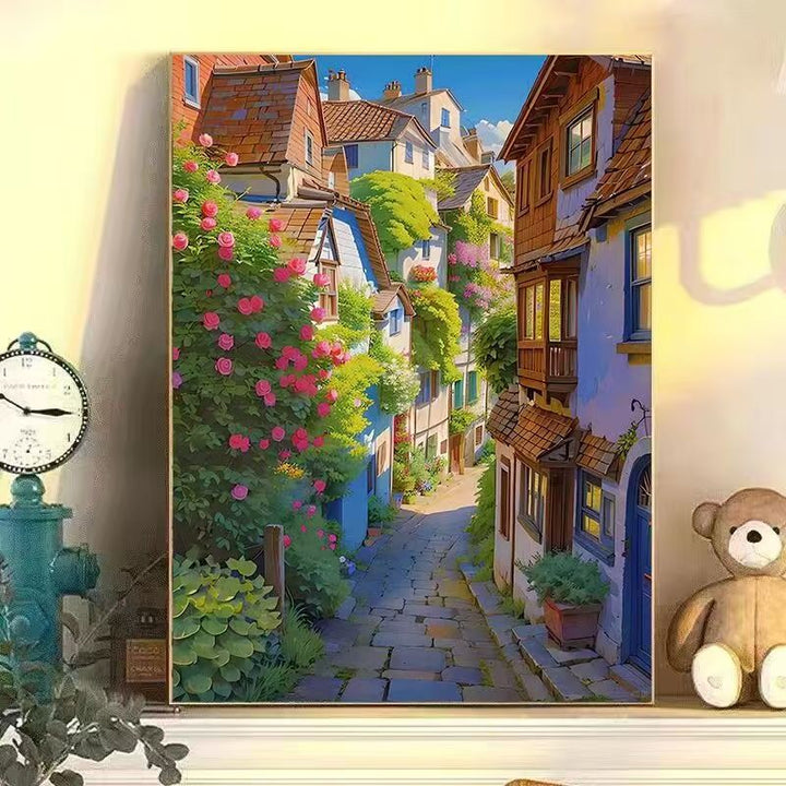 Bunte städtische Landschaft Wandkunst Karnz