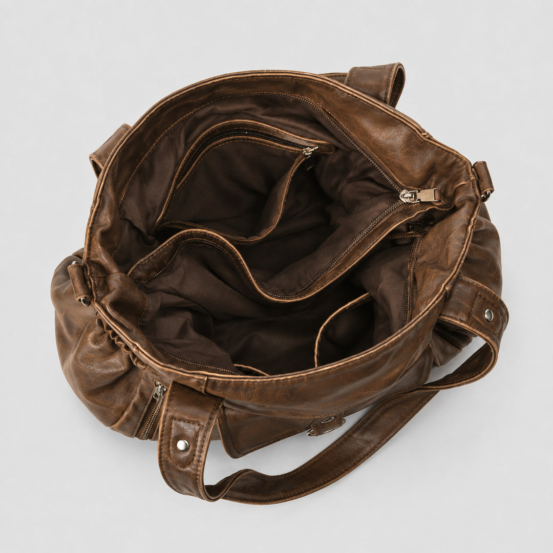Geräumige Multifunktions-Leder-Handtasche