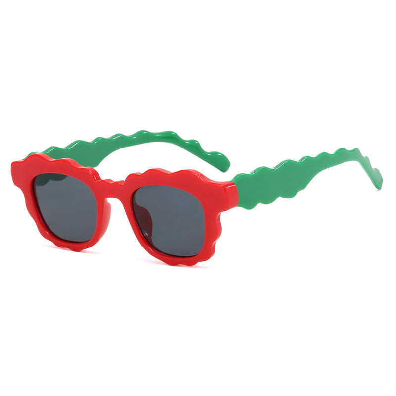 Damen modische Sonnenbrille mit gewelltem Rahmen Karnz