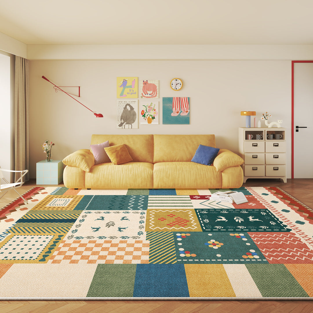 Vintage-inspirierter geometrischer Teppich Karnz