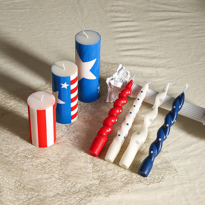 Patriotische Americana Flaggenmuster dekorative Säulenkerze