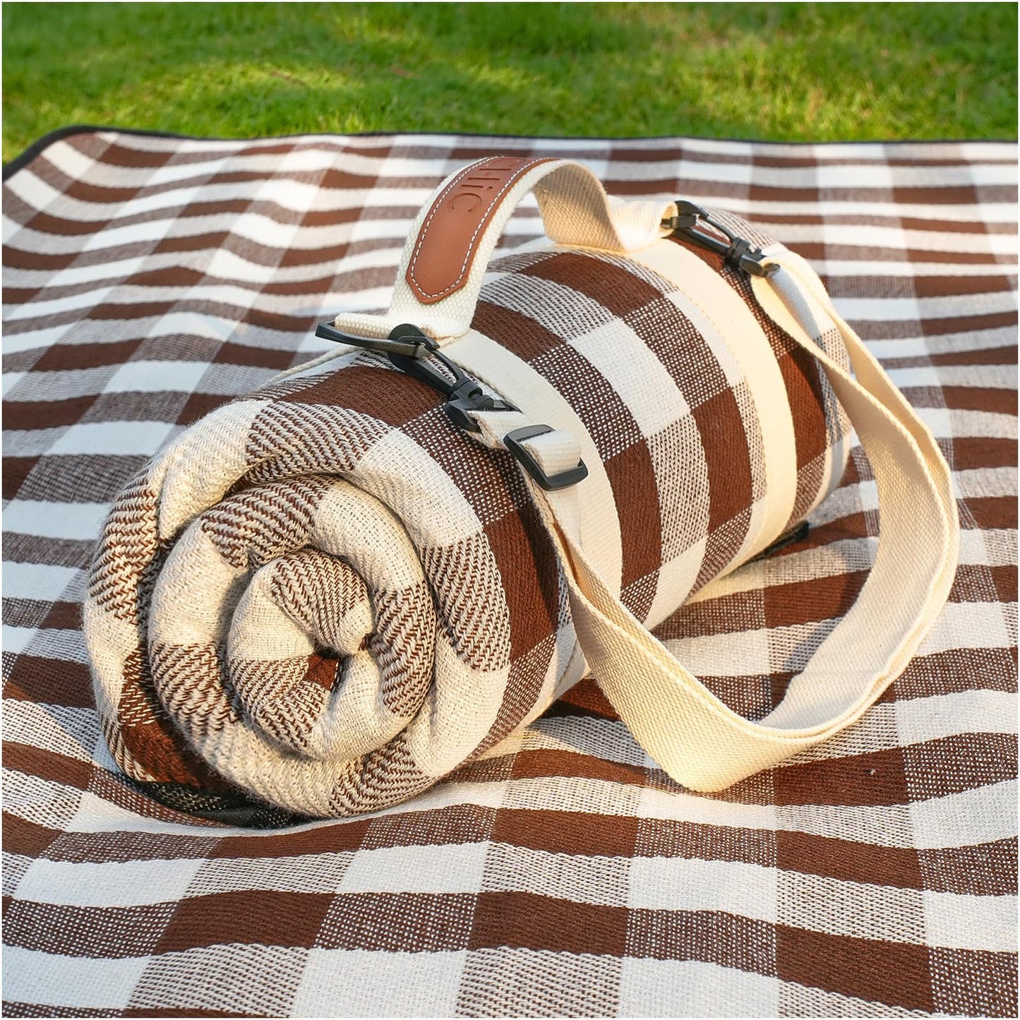 Unisex praktische Picknickdecke mit Tragegriff und wasserabweisender Oberfläche Karnz