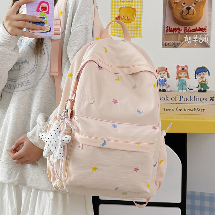Gestickter Mond und Stern Rucksack Karnz