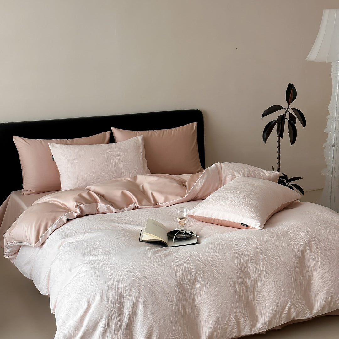 Luxus Jacquard Baumwolle Bettbezugset mit Satin Kissenbezügen