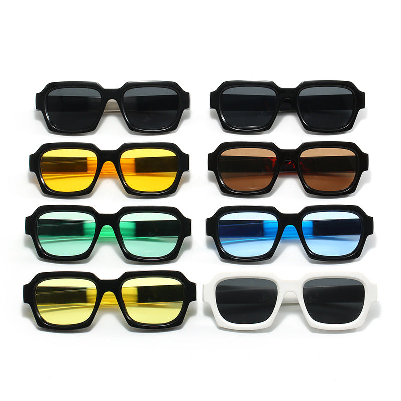 Damen modische stilvolle quadratische Sonnenbrille mit kontrastierendem Rahmen Karnz