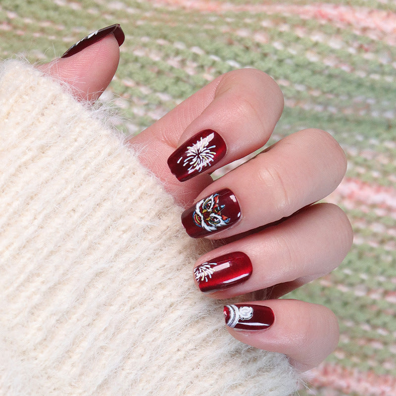 Künstlerisches, urlaubsbezogenes Press-On-Nageldesign Karnz